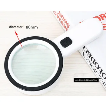 

New 30X Magnifier Handheld 12 LED Large Magnifying Glass for Seniors Reading