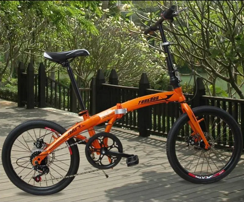 Orange Алюминий сплава для электрического велосипеда с 20-дюймовый 48V переменный Скорость складной литиевый аккумулятор - Цвет: Orange