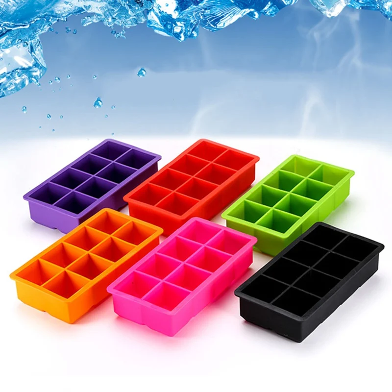 

Black 8 Big Cube Giant Jumbo Large Silicone Ice Cube Square Tray Mold Mould