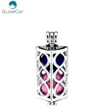 

K265 5pcs/lot Silver Alloy 31mm Round Circle Rectangle Locket Pendant Fairytale Party Essential Oil Diffuser