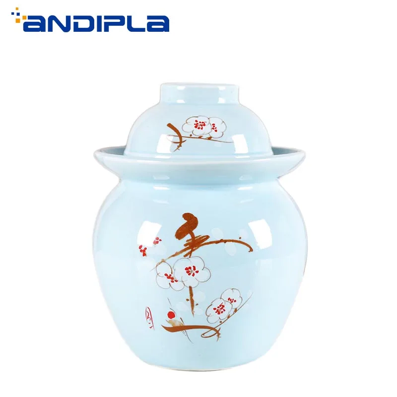  Jingdezhen Ceramic Storage Jar Household Pickle Bottles Night Stains Pickled Cabbage Container Seal - 32978416086