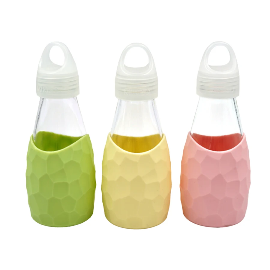 

Korean Glass Water Bottles Sports Bottle For Drinking 300ML Protein Shaker Botella Crystal Cute Kids Milk Tea De Agua 50U040