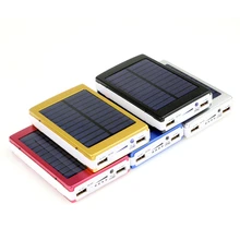 Portable Solar Power Bank 12000MAH Bateria Externa Portatil Dual USB LED External Mobile Phone Battery Charger Backup Powerbank
