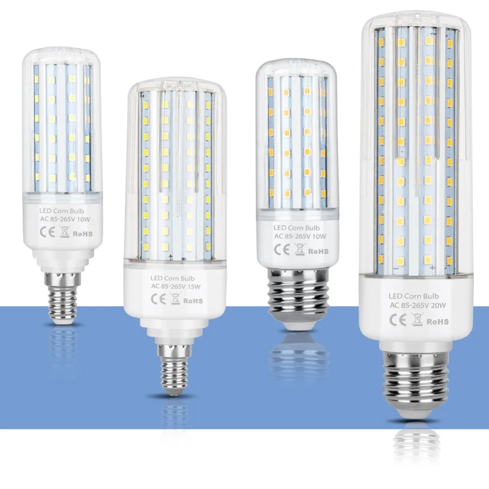 

E27 LED Bulb 220V Corn Light LED Lamp 5W 10W 15W 20W Bombillas LED E14 Light 110V No Flicker Lampada 2835 Chandelier Candle Bulb