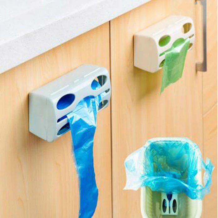 

1 Pcs Portable Multi Function Plastic Wall-mounted Garbage Bag Storage Box Container For Kitchen Bathroom Storage