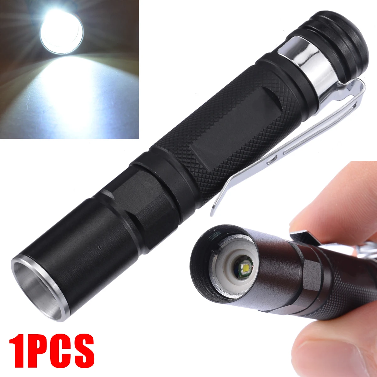 Outdoor Fishing Tools 2000LM Mini Flashlight Waterproof LED Pen Light Pocket Flashlight Torch Lamp + Clip Portable Fish Tools
