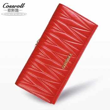 

New Luxury Brand Genuine Leather Wallet Women Vintage Cowhide Female Purses Long Design Standard Wallets Fashion Ladies Wallet