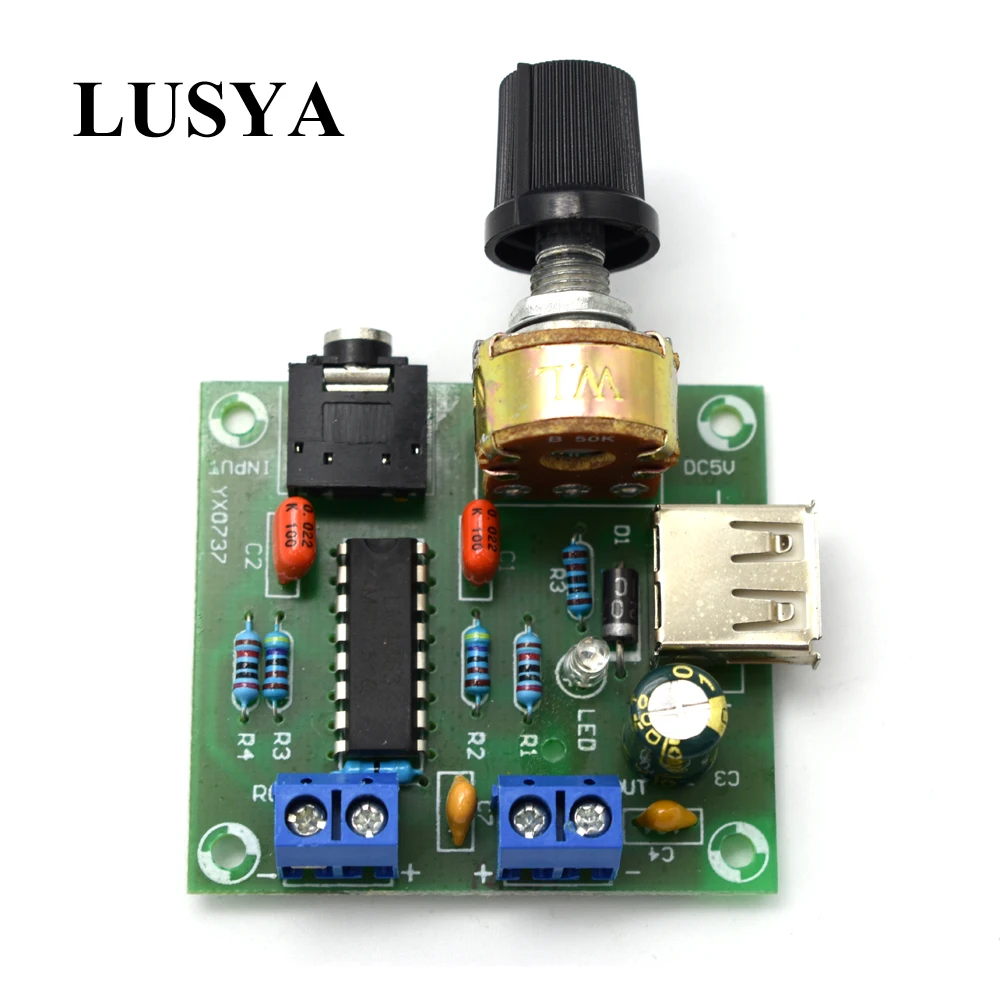 Миниатюрная Плата усилителя мощности Lusya USB 5Wx2 HIFI двухканальная звука CM2038 5 в