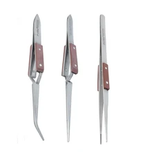 Pro'sKit 1 PK-117 T деревянная ручка из нержавеющей стали с поперечной ножкой паяльный Пинцет 118T сверхмощный Пинцет 119T точечный пинцет