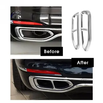 

New 2Pc Stainless Steel Tail Exhaust Pipe Output Cover Trim Decoraton for BMW 7 Series G11 G12 2016 2017 2018 Car Stickers
