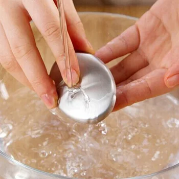

Stainless Steel Soap Oval Shape Deodorize Smell From Hands Retail Magic Eliminating Odor Kitchen Bar Bath Soap Hot New