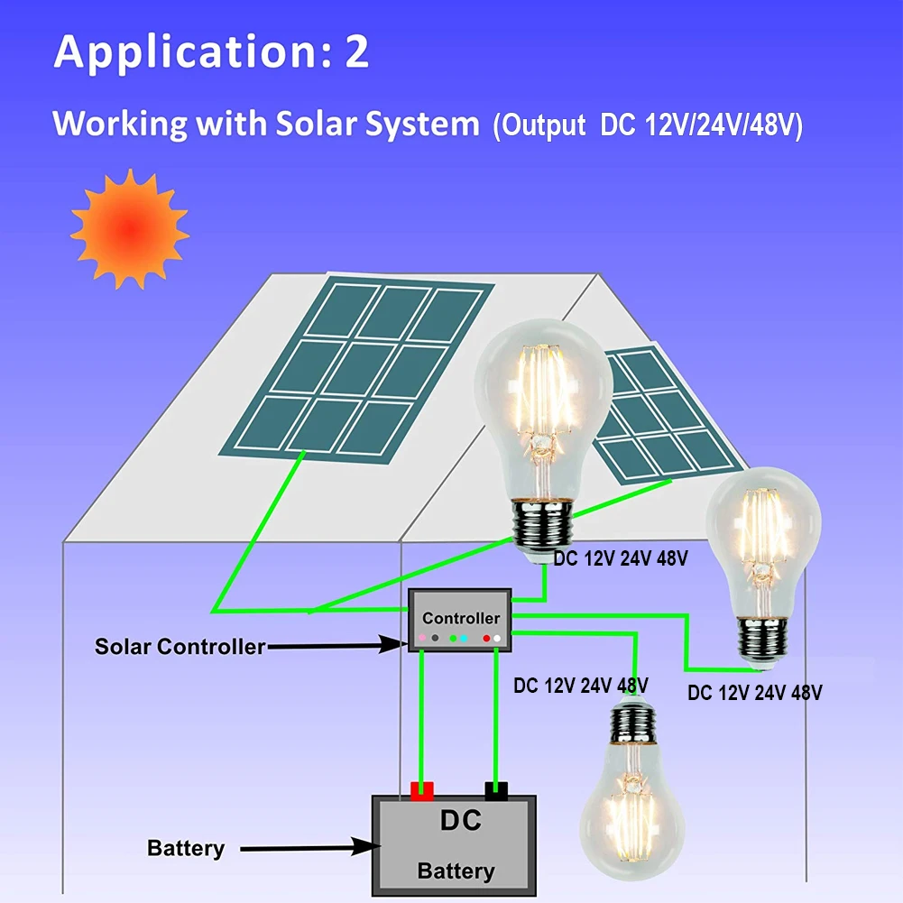 Grensk-DC 12V 24V Led 램프 A19 A60 필라멘트 전구, 저전압 6 w 글로브 Led 전구 일광 흰색 4500K 따뜻한 흰색 2700K E27 E26