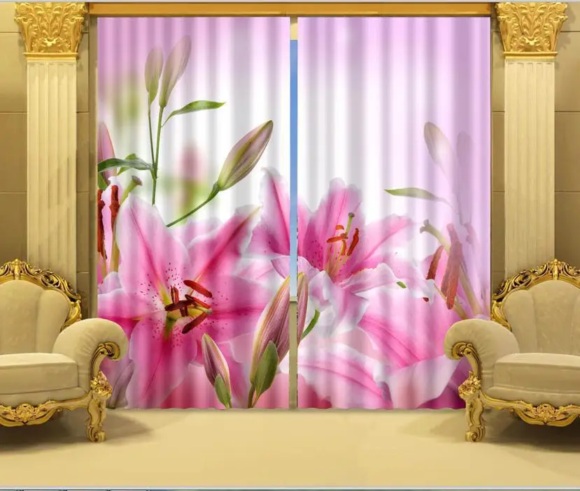 

Lily 3 d photo print curtain 100% shading