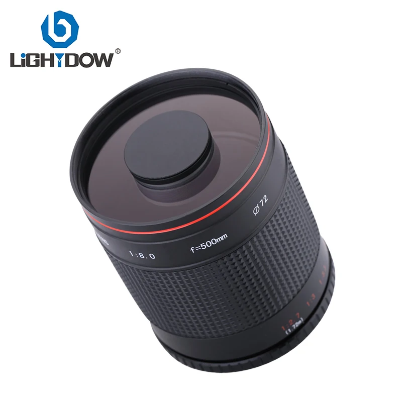 Lightdow 500mm F8 Telephoto Manual Mirror Lens with T2 T Mount Adapter Ring for Canon Nikon Sony Pentax Fujifilm Olympus Camera