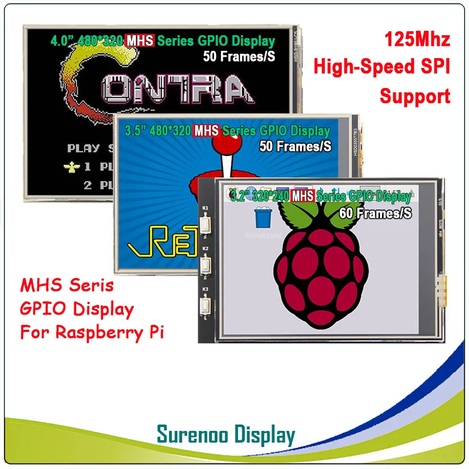 3,2/3,5/4,0 дюйма MHS TFT GPIO ЖК-дисплей модуль Экран Дисплей с сенсорным Панель Поддержка 125 МГц SPI вход для Raspberry Pi