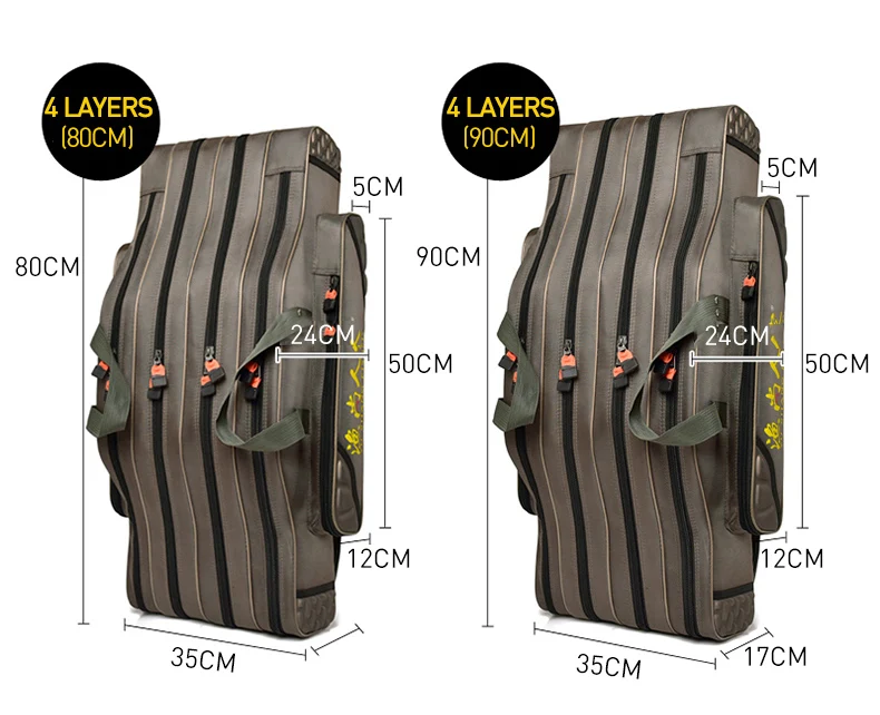 Многофункциональный Портативный рыболовная сумка холст 80/90/100/120/125 см удочка 3 Слои 4 Слои дорожные сумки Pesca XA73G