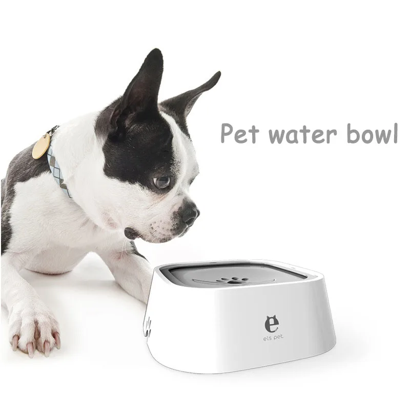 

@HE 1.5L Pet Dog Bowls Floating Not Wetting Mouth Cat Bowl No Spill Drinking Water Feeder Plastic Portable Outdoor Pet Bowl