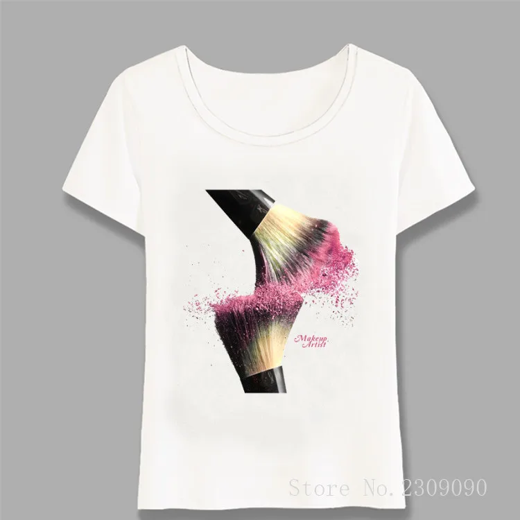 Makeup Artist Design T Shirt Summer Women T Shirt Funny Makeup
