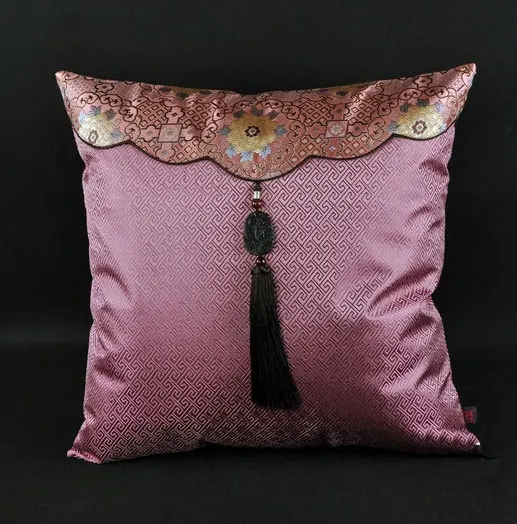 

Top grade cushion cover, pillowcase,bolster Chinese silk brocade fabric car,hotel customization pink cloudy2 with Lattice