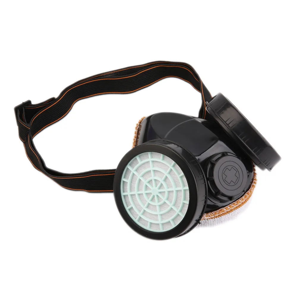 Фильтр защиты двойной газовой маски газов, химических анти-пыли краска лицо, Респиратор маска с очками промышленной безопасности Оптовая