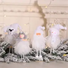 Веселые рождественские украшения подарок Санта Клаус Снеговик елка игрушка кукла серебро шелк плюшевая подставка украшения для дома окна магазин