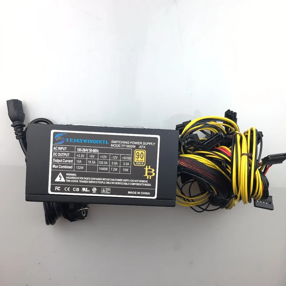 Блок питания для майнинга antminer pico psu asic Биткоин Майнер rx 470 580 570 rx480 atx btc 1600 Вт