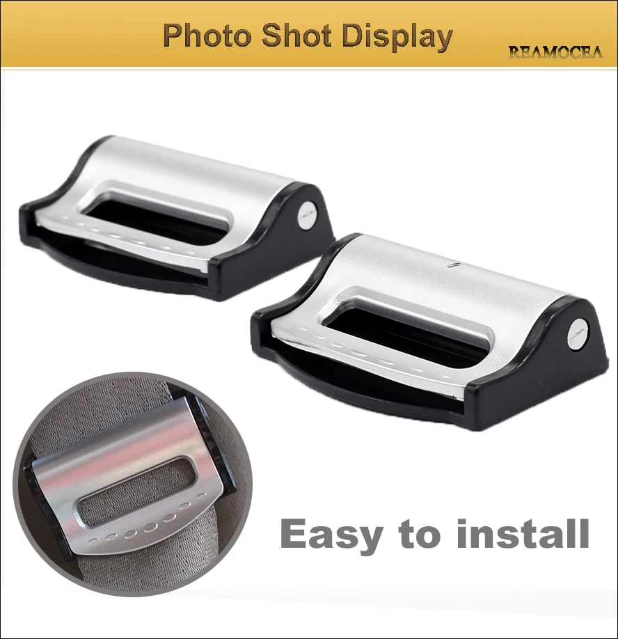 Reamocea 1Pair Universal Car Seat Belts Clips Safety Adjustable Auto Stopper Buckle Clip For Automobiles Car Accessories (7)