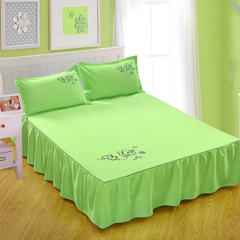 Luxury Bedskirt Solid Beautiful Non slip Girl's Bedspread Bed Sheet