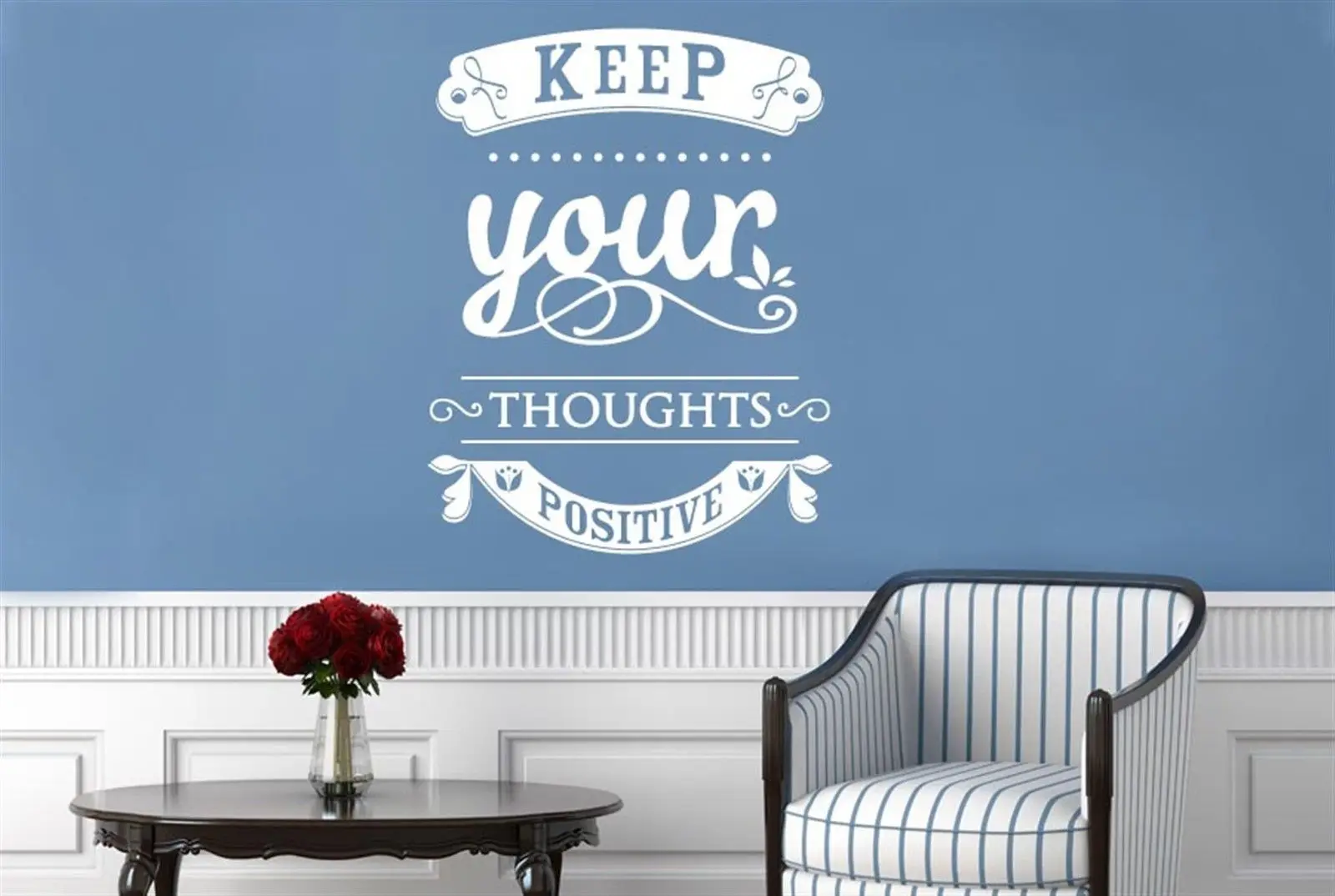 Buy Keep Your Thoughts Positive quotes Wall Stickers