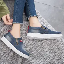 Women shoes 2019 new arrival fashion denim women casual shoes femme tenis feminino zip canvas shoes women sneakers plus size