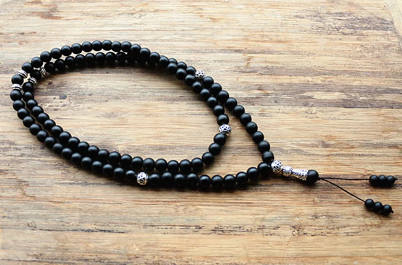 8mm and 6mm black beads with Alloy charm Shape 99 Prayer Beads Islamic Muslim Tasbih - Image 4