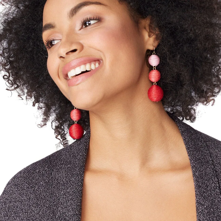 11 Colors JUJIA 2017 Pom Crispin Ball Drop Earrings Jewelry Fashion Women Statement Tassel Dangle For Women|dangling earrings for women|dangle drop