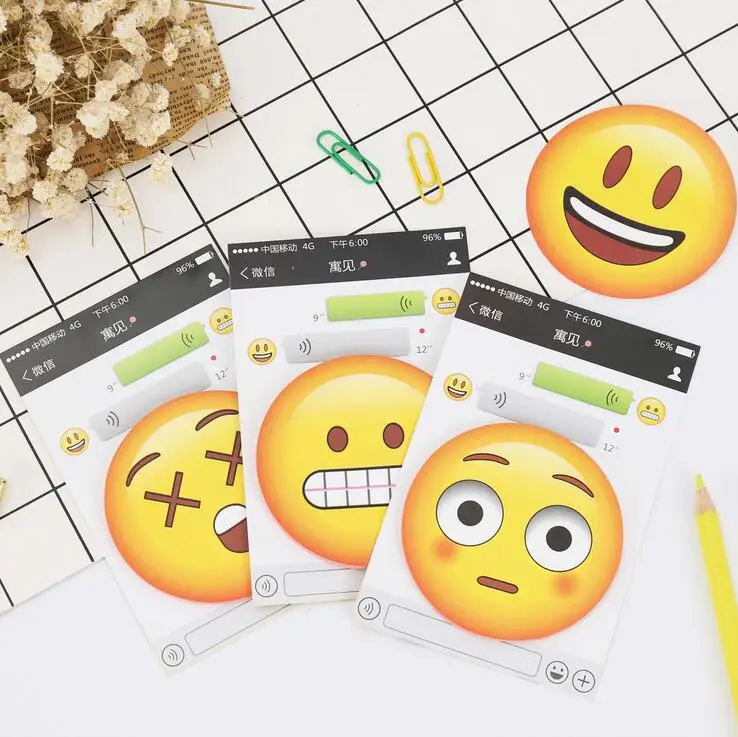 Novelty Emoji Expression Face Self Adhesive Memo Pad Sticky Notes