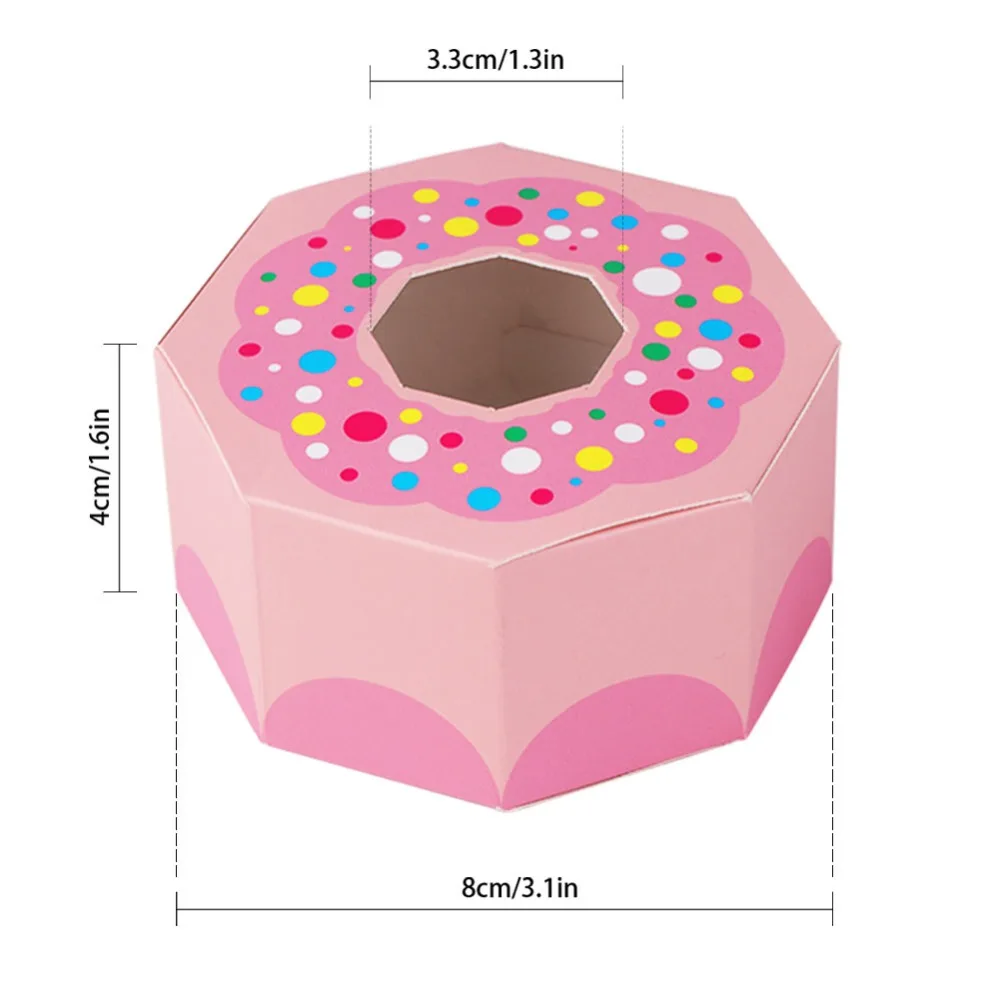 OurWarm 20 шт конфетная палочка бумажная коробка для конфет Baby Shower подарочные коробки с прозрачным окном пончик тематическая вечеринка на день рождения украшения для детей