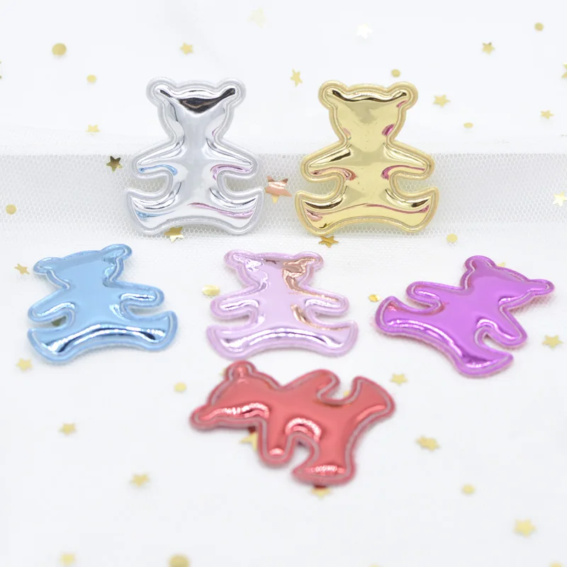 

20Pcs 34*38mm Cute Candy Color PU Fabric Cartoon Bear Appliques Clothing Patches DIY Garment Craft Accessories Cloth Patch H16