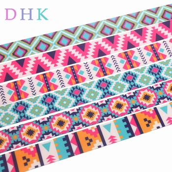 

DHK 7/8'' 5yards tribal pattern printed grosgrain Ribbon Accessory hairbow headwear decoration Wholesale OEM C1647
