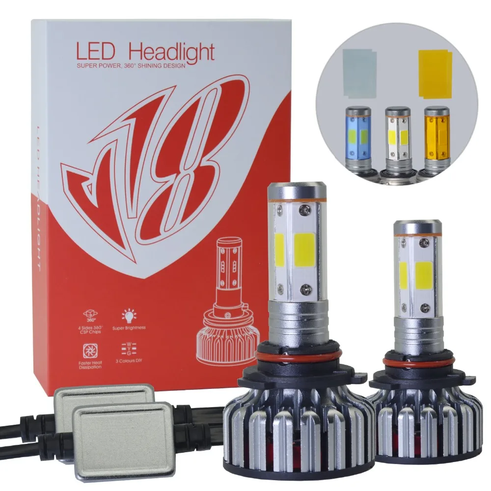 

LOAUT H4 LED Headlight CSP 3000K 6000K 8000K Car Hi-Lo Beam 7200LM 60W 12V 4SV18 Auto Headlamp Fog Light Bulb NEW Main Light