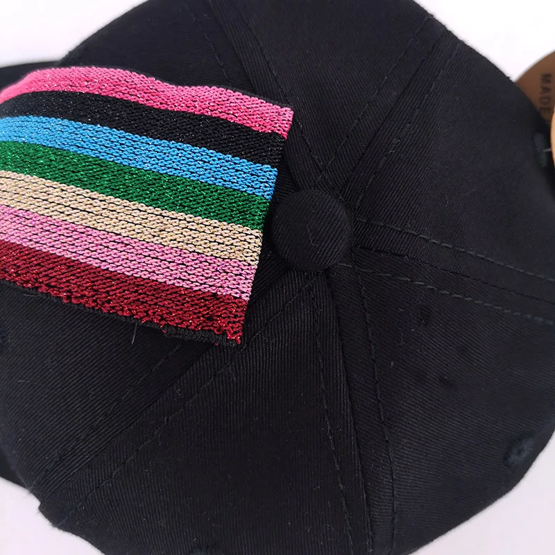 Повседневные цветные хлопковые бейсбольные кепки с лентами для женщин и девочек, летние однотонные регулируемые кепки в стиле хип-хоп
