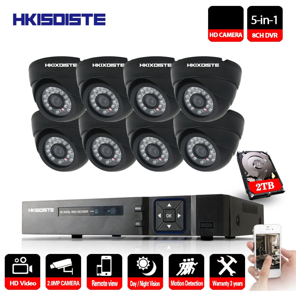 Камера видеонаблюдения 8 каналов 1080P HDMI 1080 tvl | Безопасность и защита