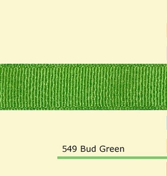 

1-1/2" inch (38mm) shimmer metallic Bud Green grosgrain ribbon
