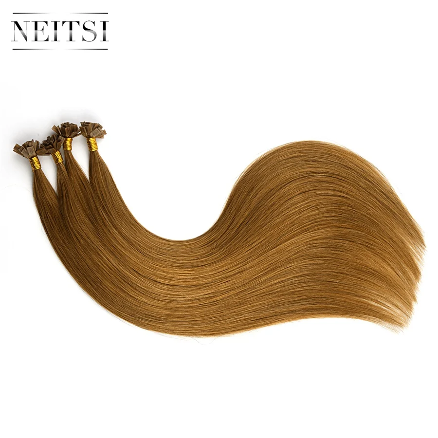 Neitsi Double Drawn Remy Flat Tip Human Hair Extensions 24" 1.0g/s Straight Capsules Keratin Pre Bonded Fusion Hair