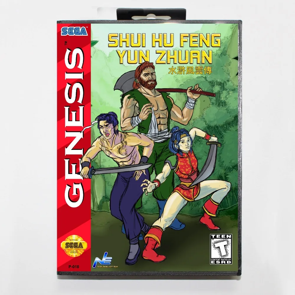 Shui Hu Feng (Лея фенг) Юн Чжуань 16 бит MD карточная игра с коробку для Sega Megadrive/Genesis|shui hu|16