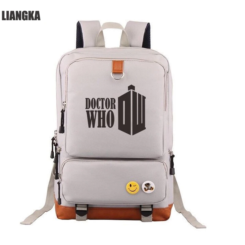 

LIANGKA College Backpack Doctor Who For School Daypack Canvas Multi-layer 6 Pockets Letter Bottom Bookbag Mochila