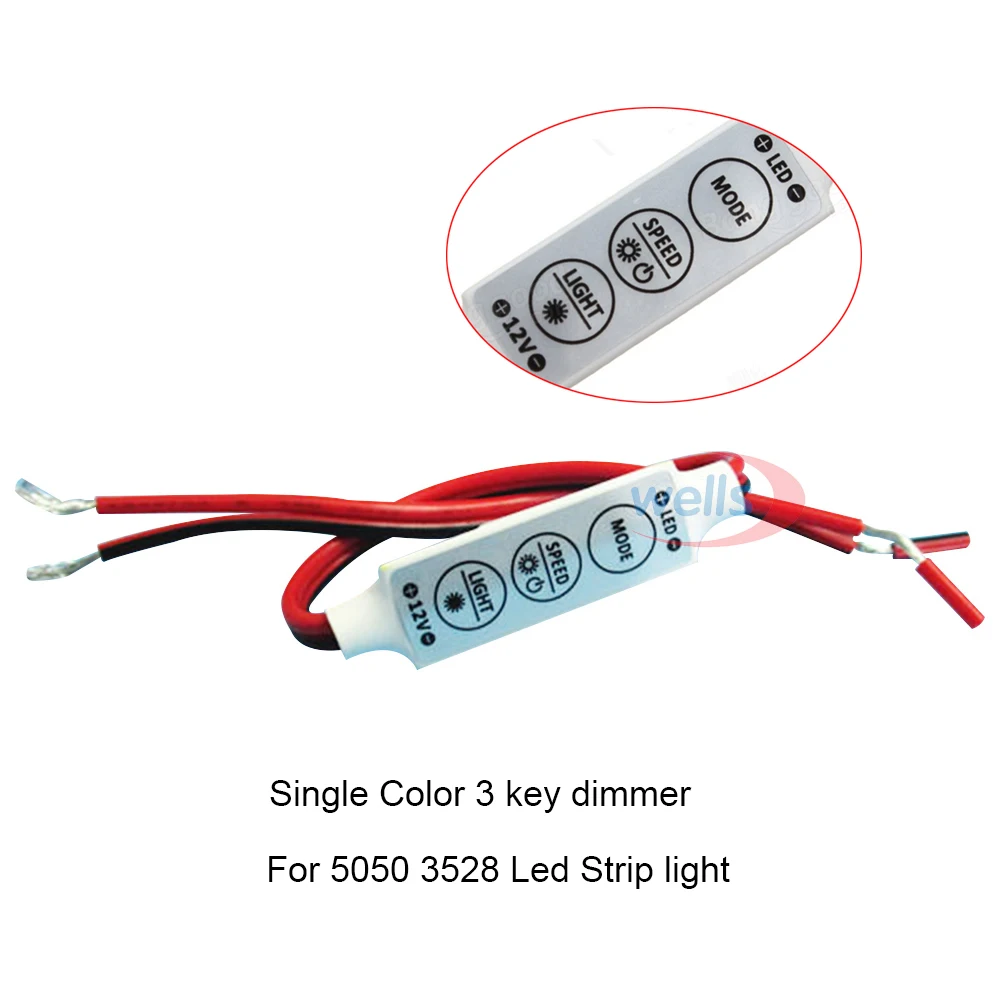 Мини 3 ключа 4key DC5V 12 в 24 в один цвет/RGB+ CCT светодиодный Усилитель диммер контроллер для 5050 3528 Светодиодная лента светильник