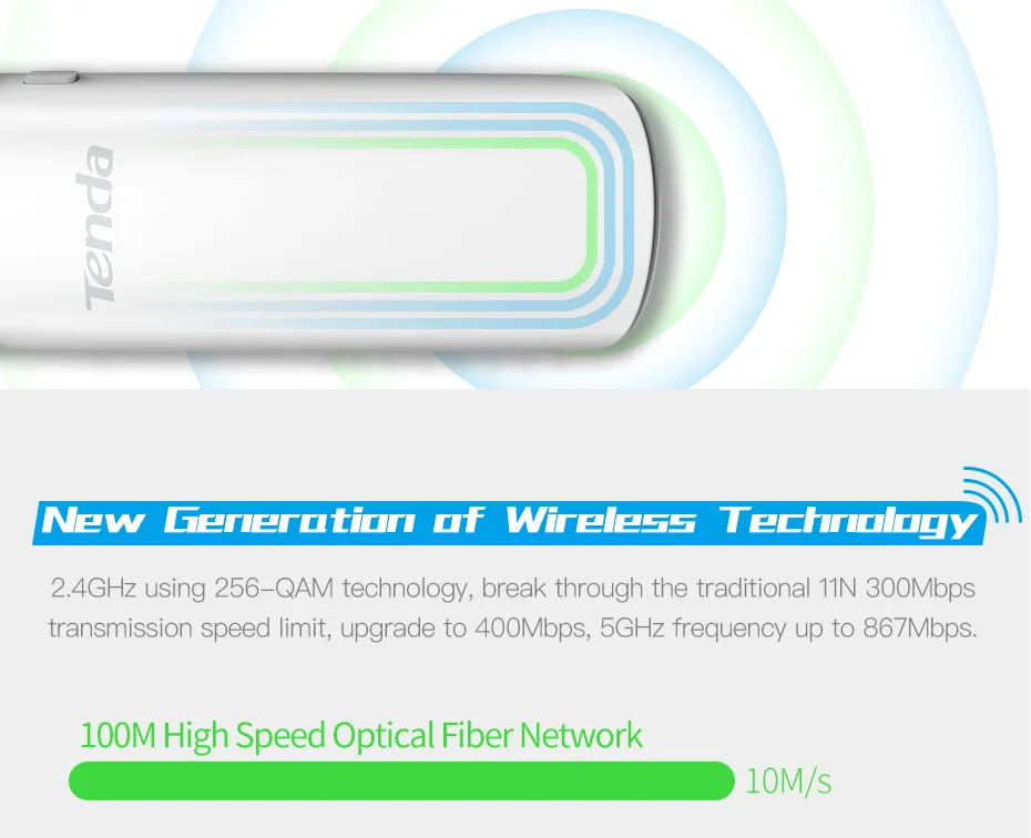 Tenda U12 1300 Мбит/с Беспроводные USB сетевые карты, AC двухдиапазонный 2,4G/5,0 ГГц гигабитный WiFi USB сетевой адаптер, USB 3,0, Plug and Play