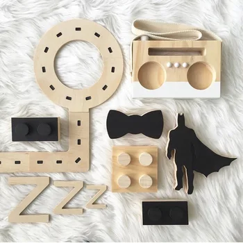 

Nordic Nursery Decor Wooden Radio Kid Educational Toy Children Room Decoration Sign Photography Props Baby Toddler Birthday Gift