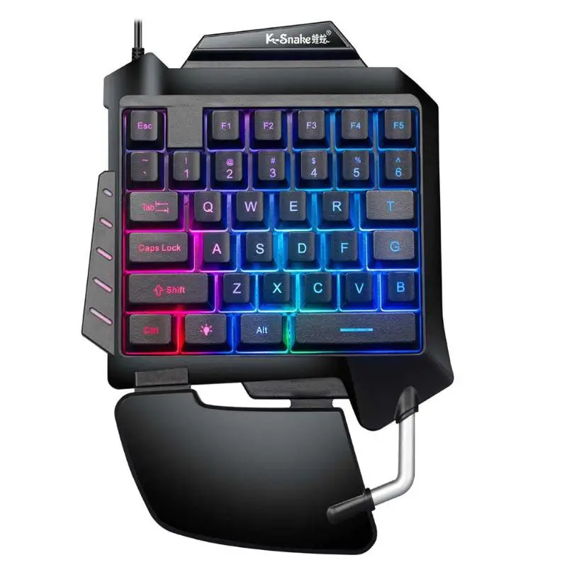 Teclado Para Juegos Con Una Sola Mano Rgb 35 Teclas