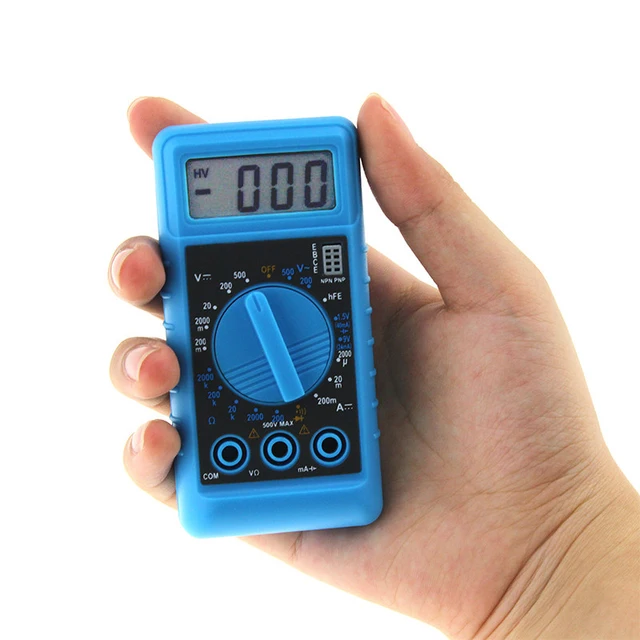 Portable Blue LCD Digital Multimeter With Buzzer Overload Protection