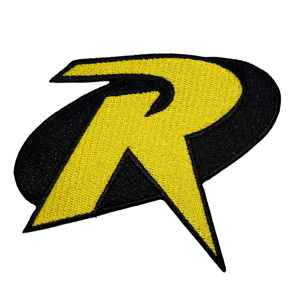 

Movie ROBIN R Uniform Logo Embroidered Patch BATMAN Animated Series Costume Patch 3.5 Iron On DIY Applique Patch for clothing
