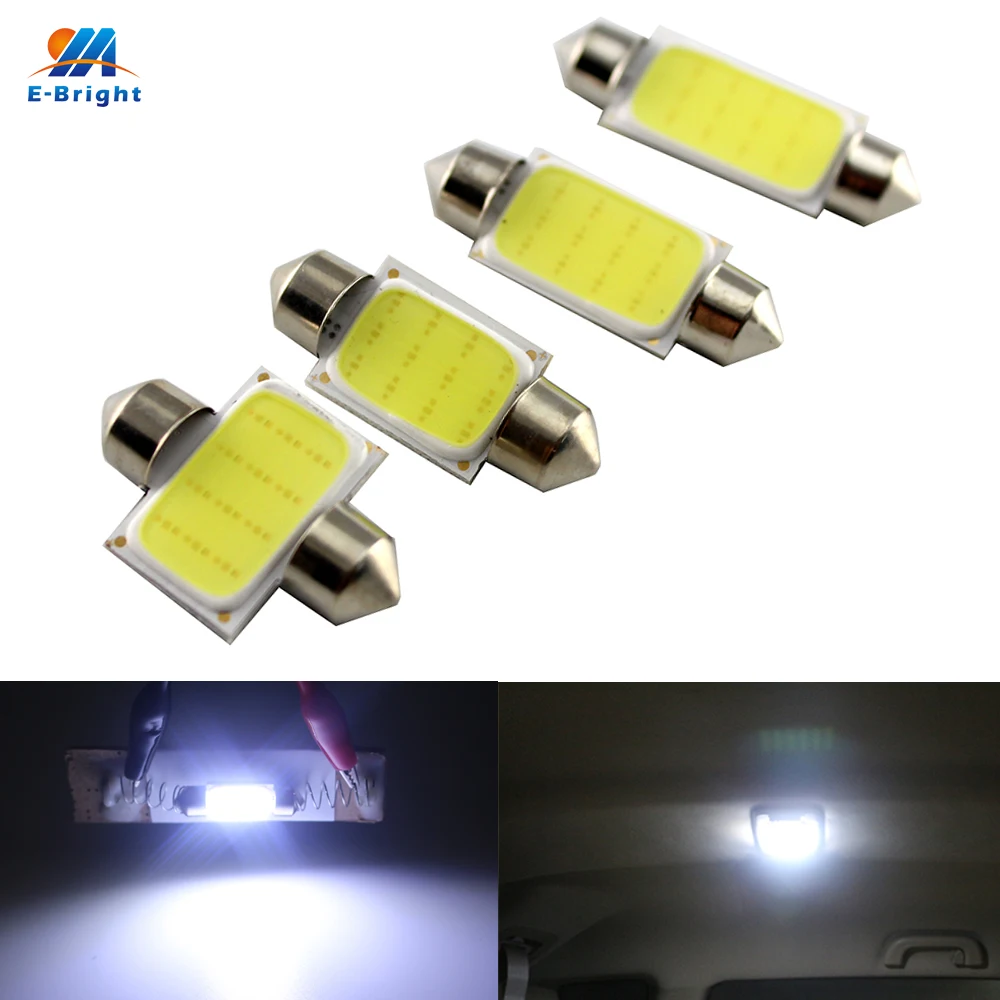 

YM E-Bright 500Pieces/lot C5W Festoon COB 31MM / 36MM /39MM / 41MM 1.5W 12V Dome Lamps Indicator Car Light White Auto Bulbs